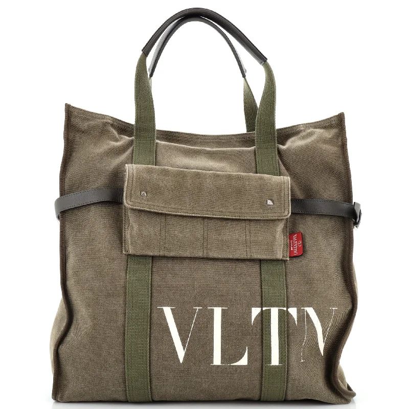 Best-selling designer bags 2025VLTN Pocket Tote Printed Canvas