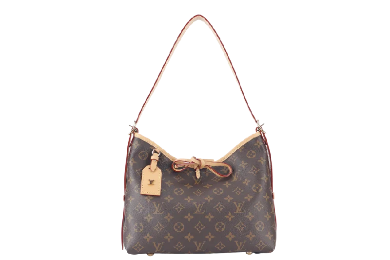 Durable leather bags for daily useLOUIS VUITTON CARRYALL PM MONOGRAM CANVAS GOLD HARDWARE WITH DUST COVER AND BOX