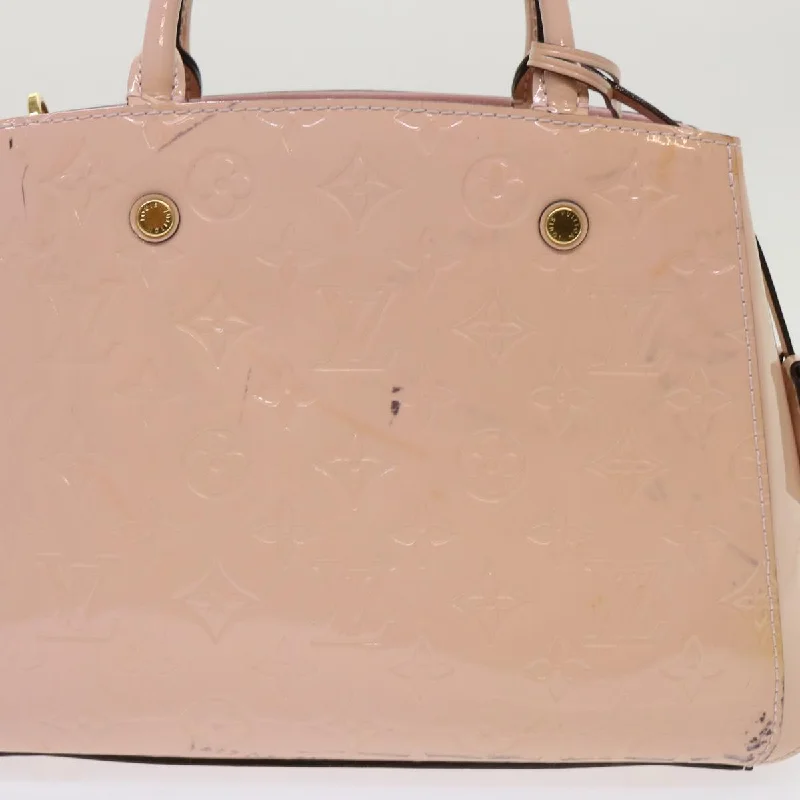 Designer bags with detachable strapsLOUIS VUITTON Monogram Vernis Montaigne BB Bag Rose Valerine M50404 Auth 47210