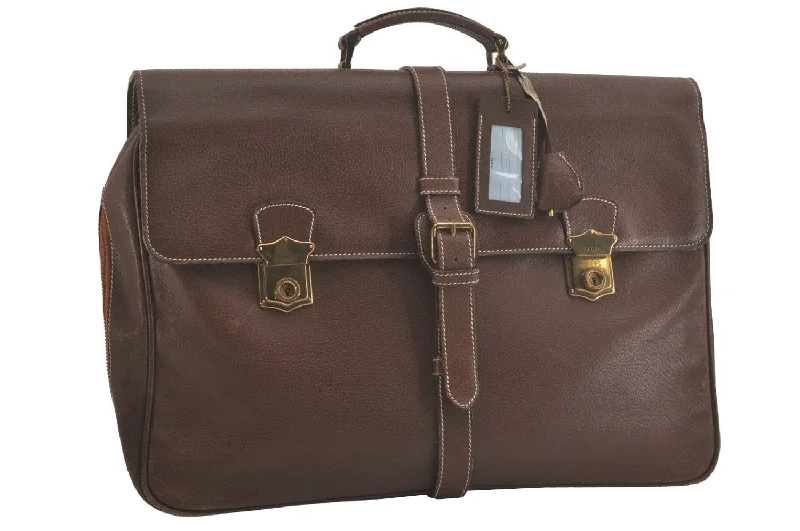 Best bags for business tripsAuthentic PRADA Vintage Leather Nappa Briefcase Business Bag Brown 8539I