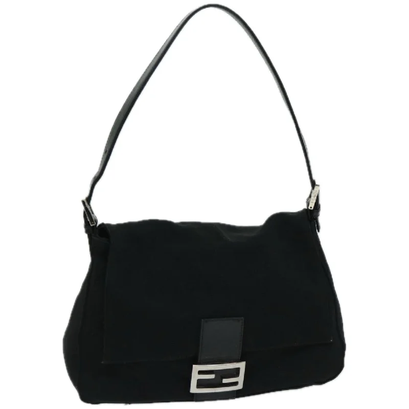 Trendy bucket bags for summerFENDI Mamma Baguette Shoulder Bag Nylon Black  yk10749