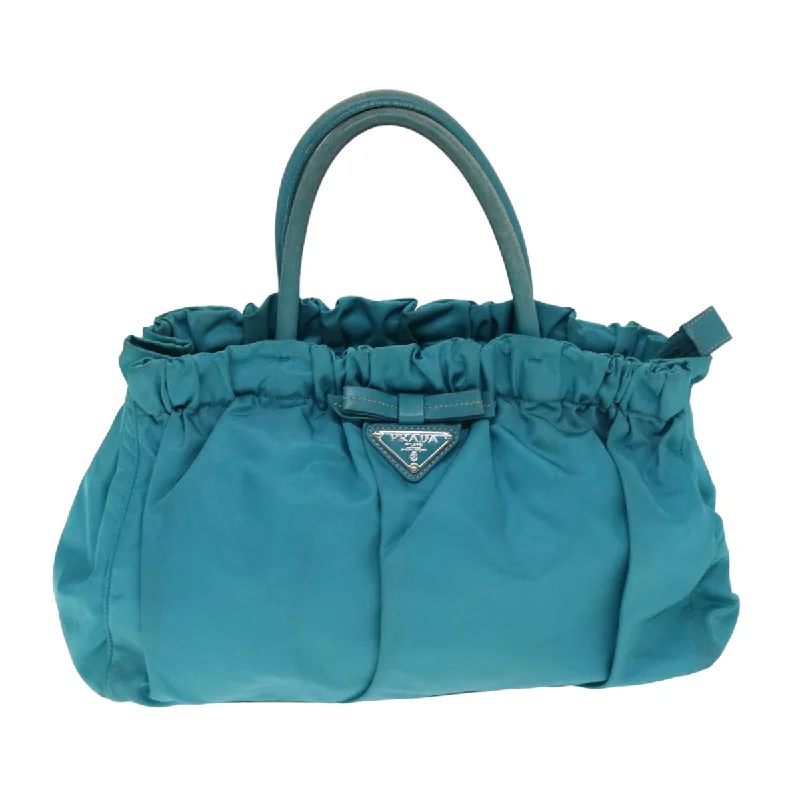 Trendy transparent PVC bagsPRADA Nylon 2 Way Hand Bag Turquoise Blue  80110