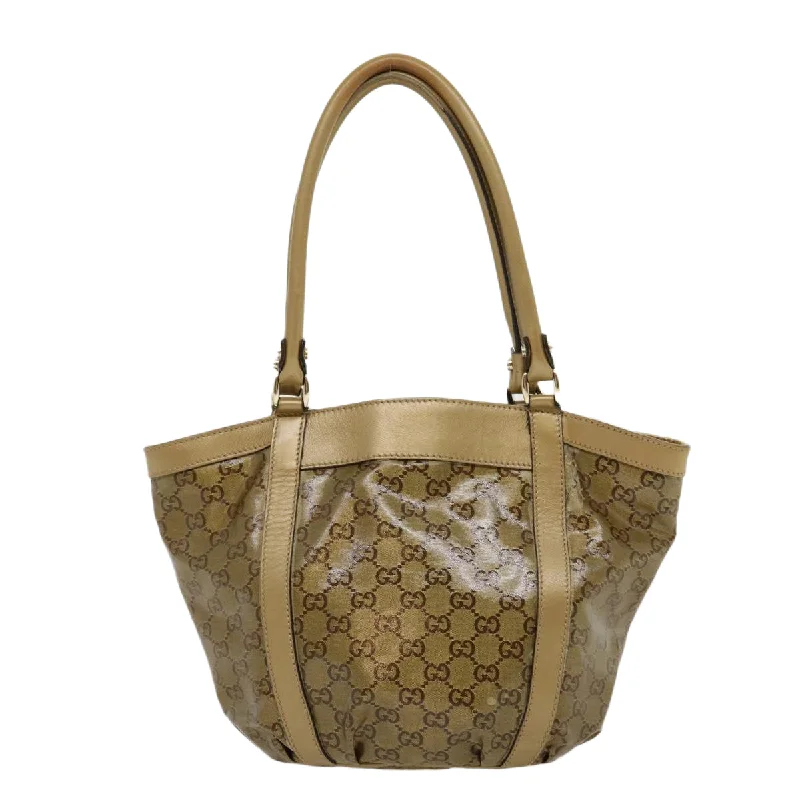 Large capacity travel bagsGUCCI GG Canvas Tote Bag Beige Gold 211983204991  bs1798