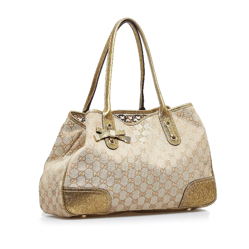 Designer bags with gold hardwareGucci GG Canvas Princy Tote (SHG-9hZZzE)