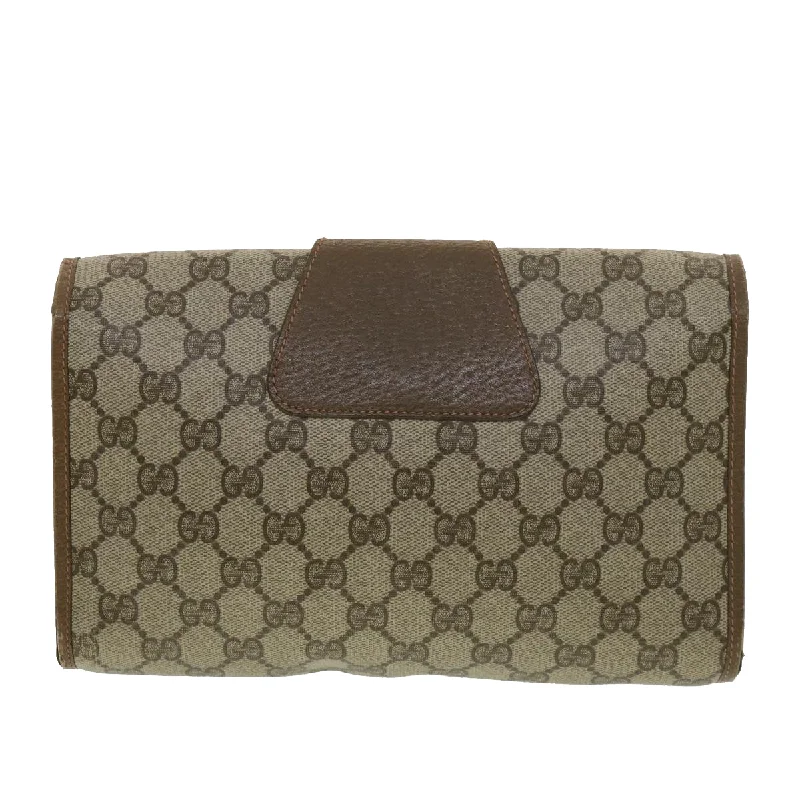 Minimalist leather handbagsGUCCI GG Canvas Web Sherry Line Clutch Bag Beige Red Green 89.01.030  39241