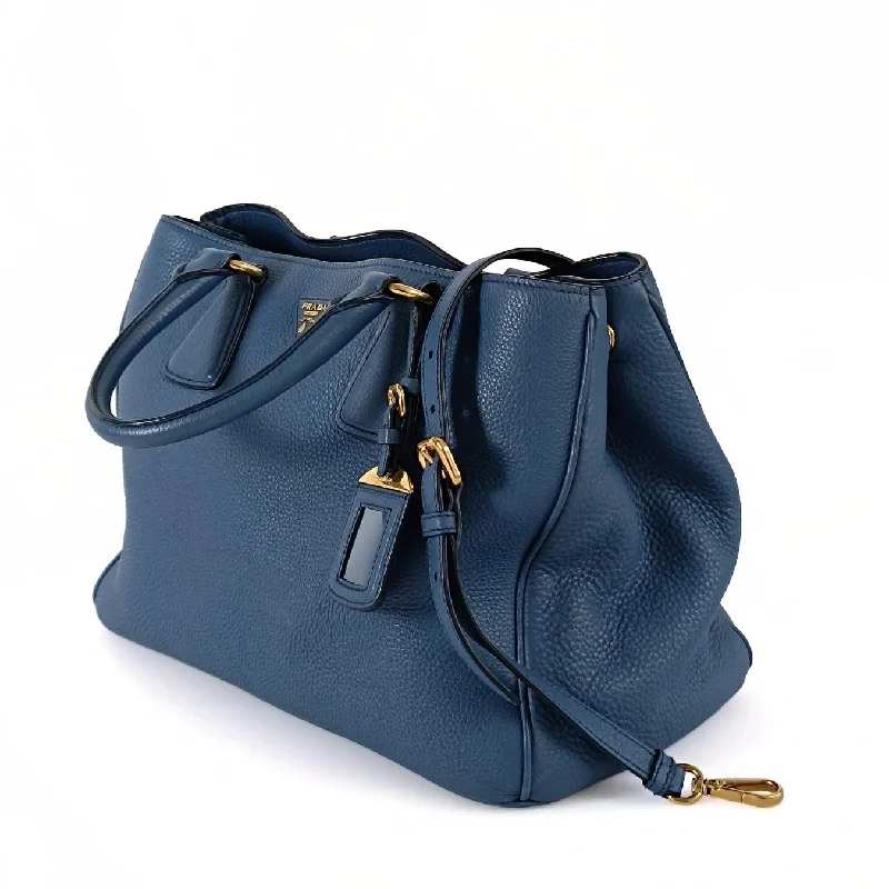 High-quality leather messenger bagsPRADA Prada Prada Shopper shoulder bag in cobalt buckskin