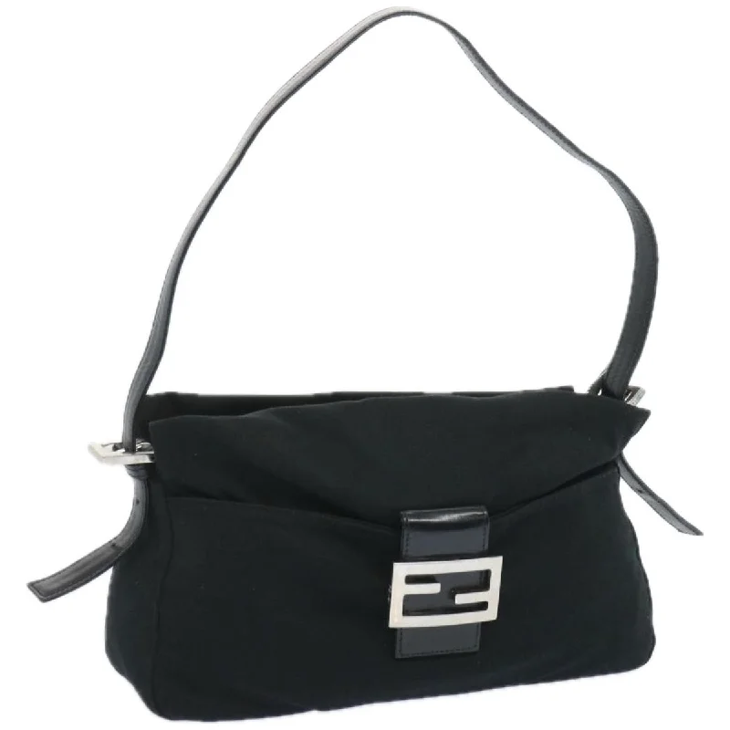 Luxury bags with chain strapsFENDI Mamma Baguette Shoulder Bag Nylon Black  65743