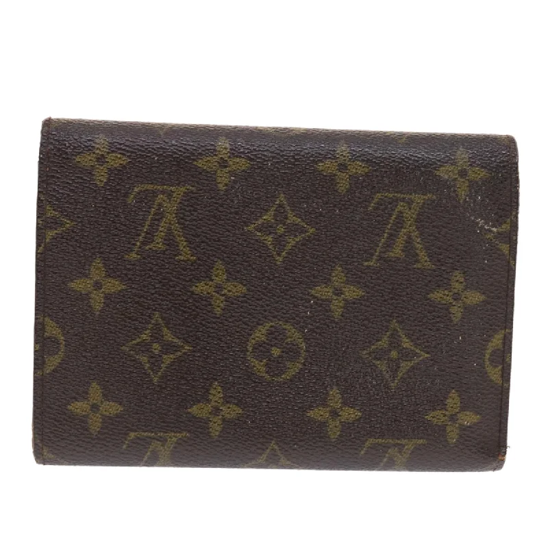 Durable leather bags for daily useLOUIS VUITTON Monogram Porte Tresor Etui Papie Wallet M61202 LV Auth 50829