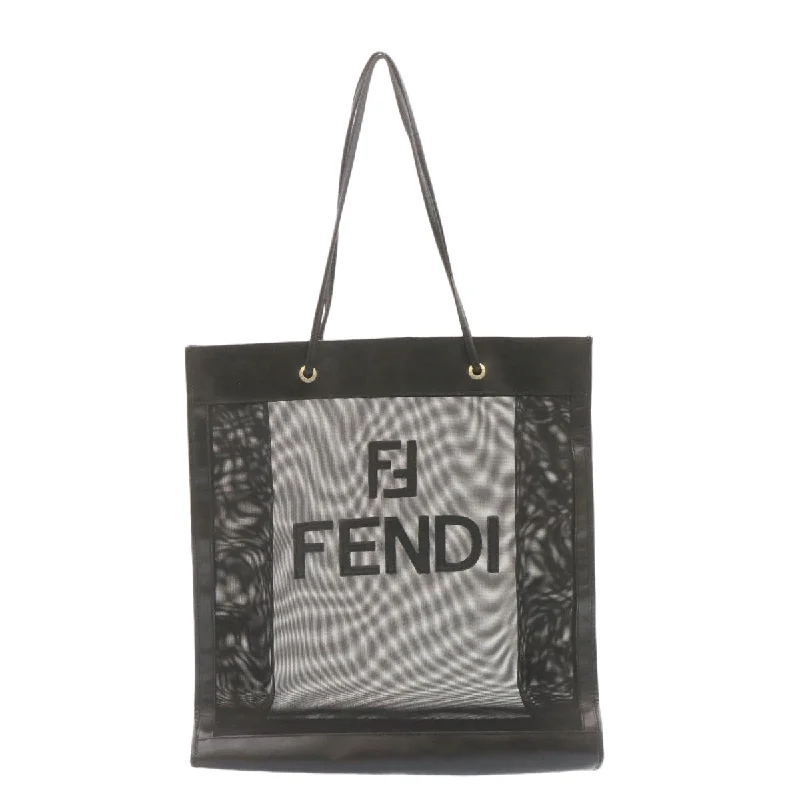 High-quality leather messenger bagsFENDI Tote Bag Nylon See-through mesh Black  am1409g