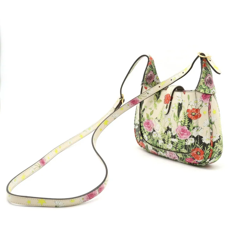 Lightweight duffle bags for gymGUCCI Jackie 1961 Hobo Handbag Shoulder Higuchi Yuko Collaboration Flower Leather Ivory Day Limited 637091