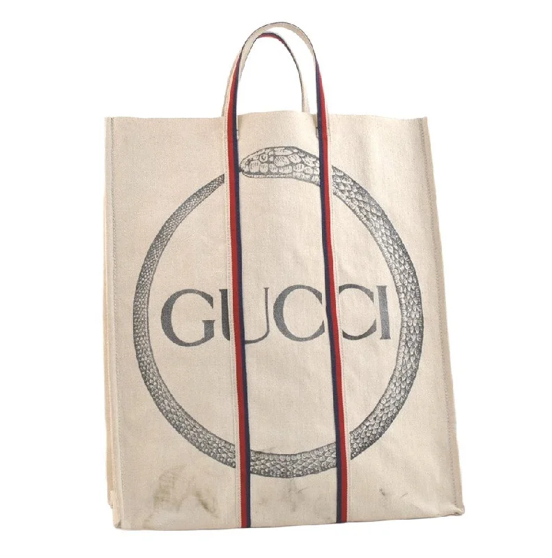 Affordable designer bag dupesAuthentic GUCCI Ouroboros Logo Tote Hand Bag Canvas 484690 White 2341K