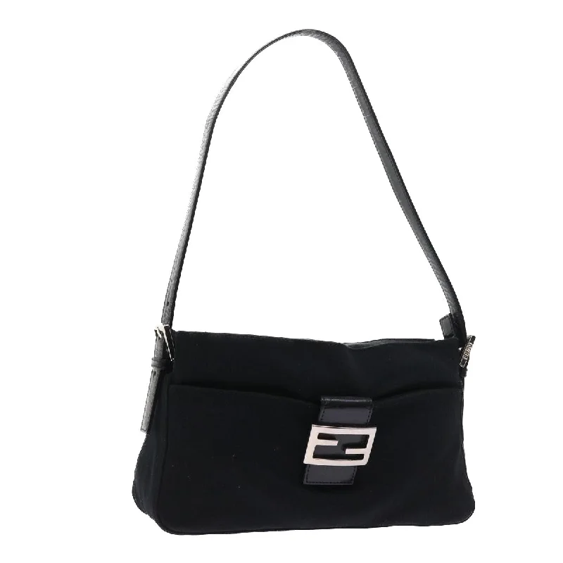 Mini bags for evening outFENDI Mamma Baguette Shoulder Bag Nylon Black  56301