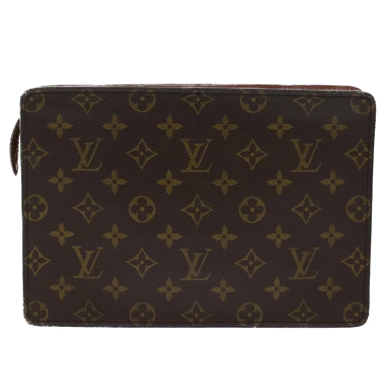 Compact crossbody bags for travelLouis Vuitton Monogram Pochette Homme Clutch Bag M51795 LV Auth 45702