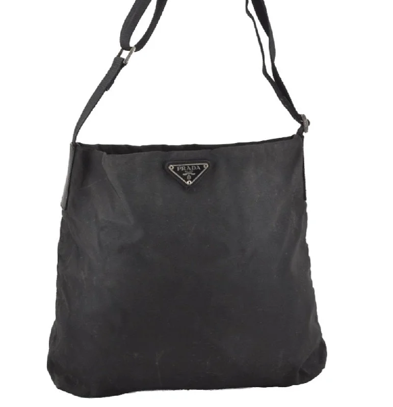 Affordable designer bag dupesAuthentic PRADA Nylon Tessuto Leather Shoulder Cross Body Bag Purse Black 0777J