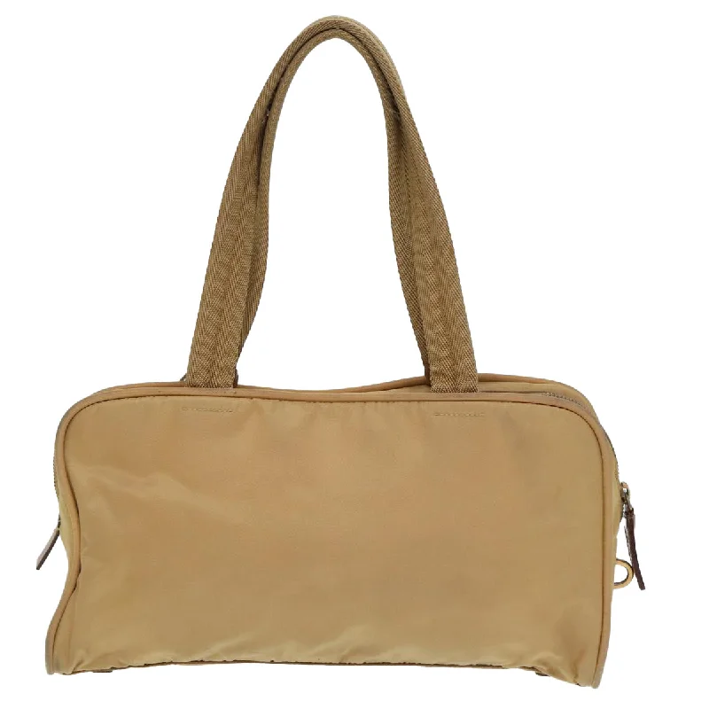 Luxury bags with exotic skinsPRADA Nylon Hand Bag Beige  80107