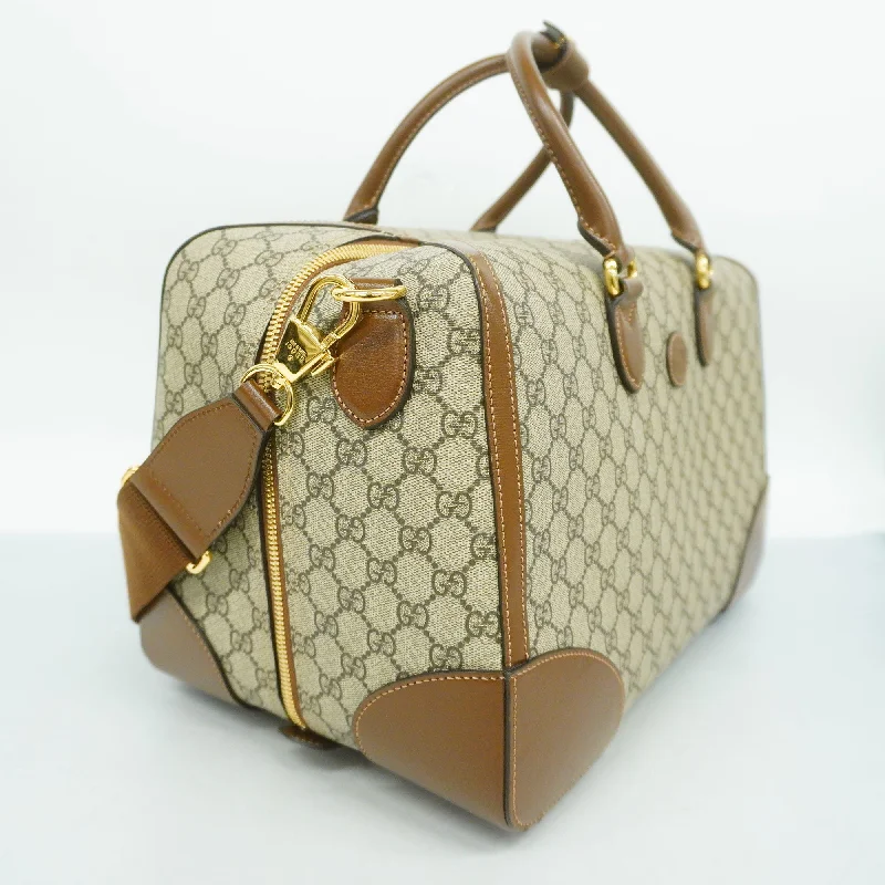 High-quality leather messenger bagsGUCCI  Interlocking G 322055 Unisex GG Supreme Boston Bag Beige,Brown