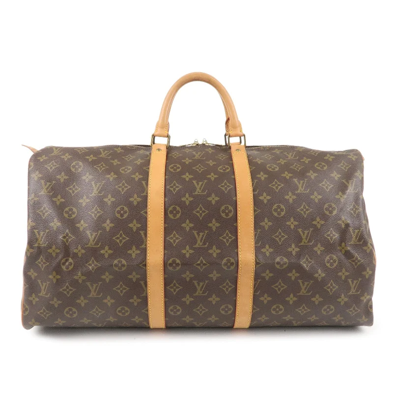 Luxury bags with exotic skinsLouis Vuitton Monogram Keep All 55 Boston Bag Brown M41424