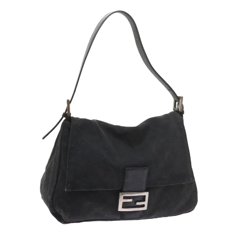 Designer bags with top handlesFENDI Mamma Baguette Shoulder Bag Nylon Black  57792