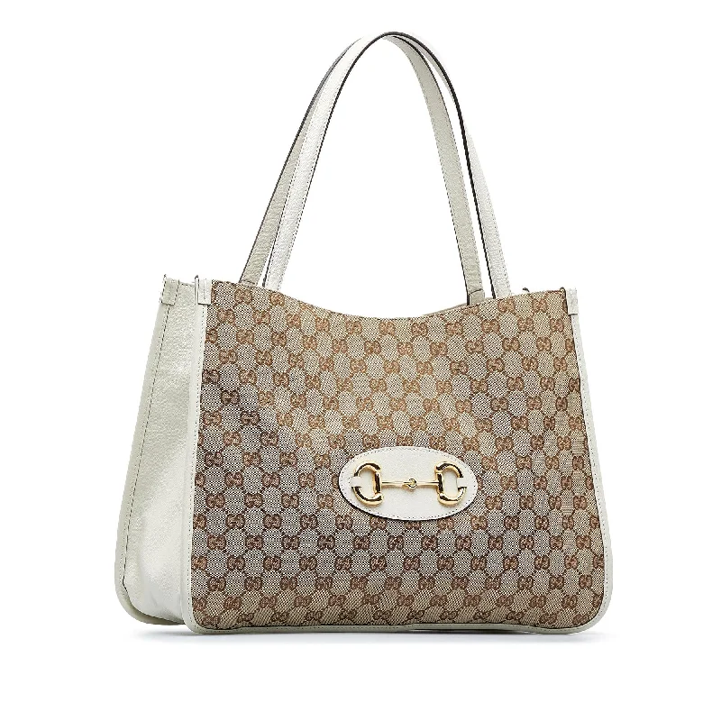 Affordable designer bag dupesGucci GG Canvas Horsebit 1955 Tote Bag (SHG-vcIr3M)