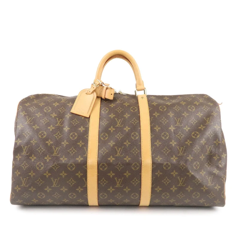 Affordable designer bag dupesLouis Vuitton Monogram Keep All 55 Boston Bag Brown M41424