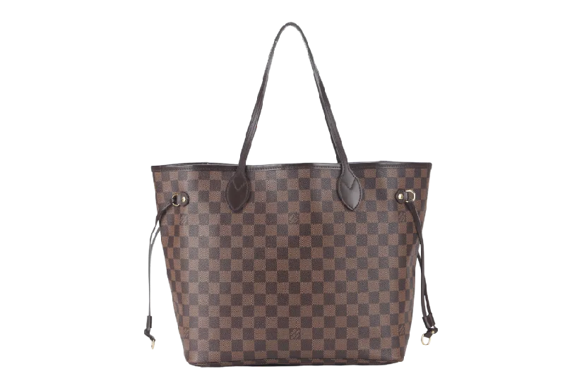 Affordable luxury bags LOUIS VUITTON NEVERFULL MM (N40600) DAMIEN EBENE CANVAS GOLD HARDWARE WITH DUST COVER