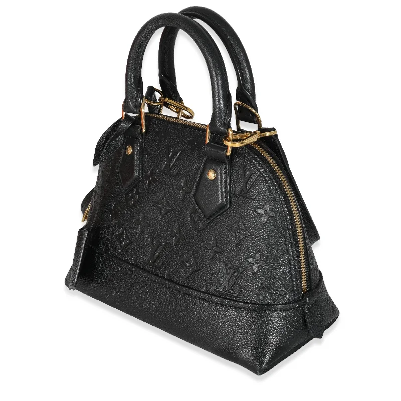 Minimalist leather handbagsLouis Vuitton Black Empreinte Neo Alma BB