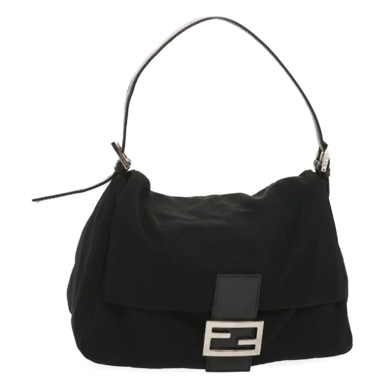 Durable leather bags for daily useFENDI Mamma Baguette Shoulder Bag Nylon Black  yk11053