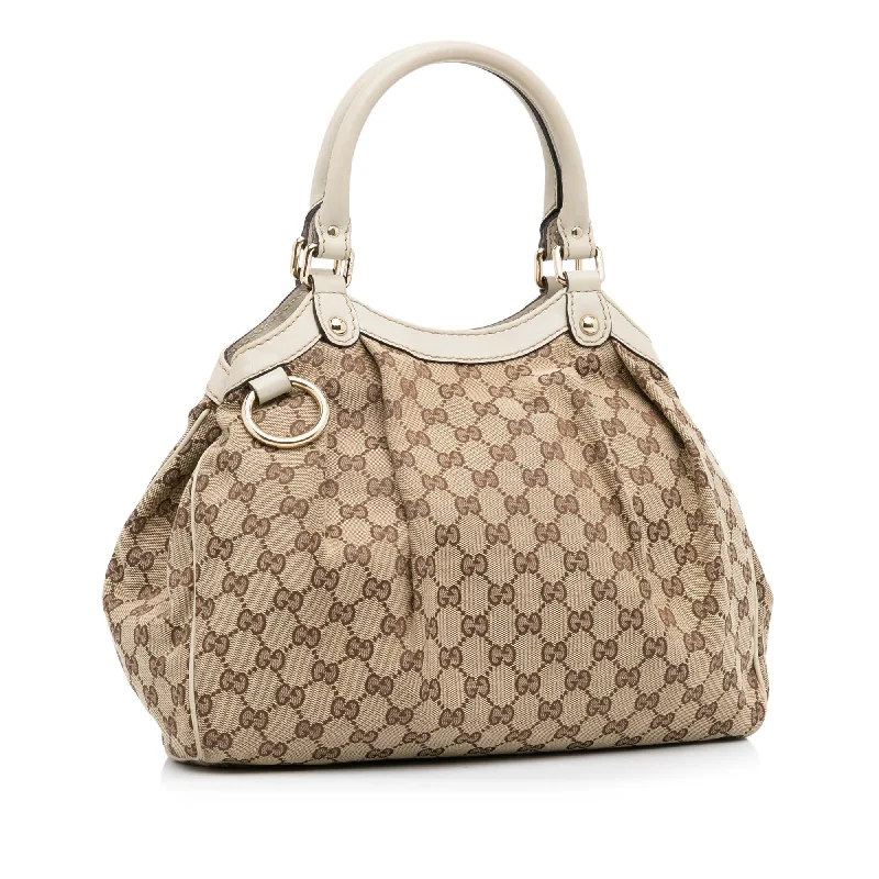 Luxury bags with exotic skinsGucci GG Canvas Sukey Tote (SHG-NtlWYR)