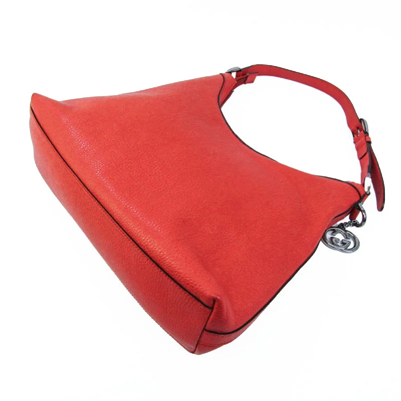 Designer bags with gold hardwareGUCCI Interlocking G 339553 Women's Leather Shoulder Bag Light Red