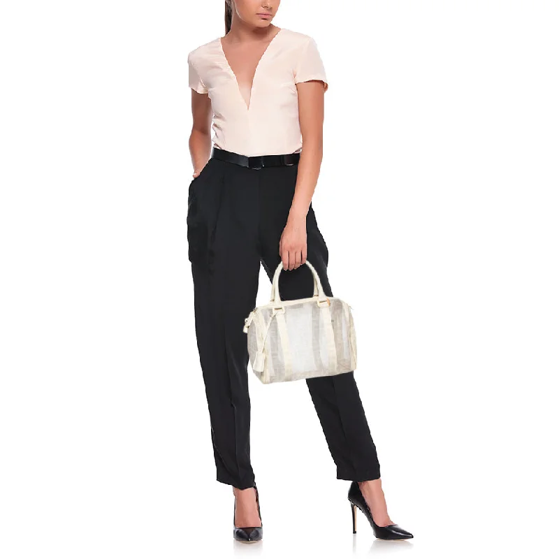 Best bags for weekend getawaysFendi White Zucca Mesh and Coated Canvas Bauletto Boston Bag