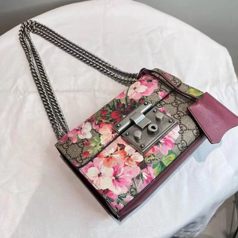 Affordable designer bag dupesGucci GG Supreme Monogram Multi Padlock Floral Handbag Medium