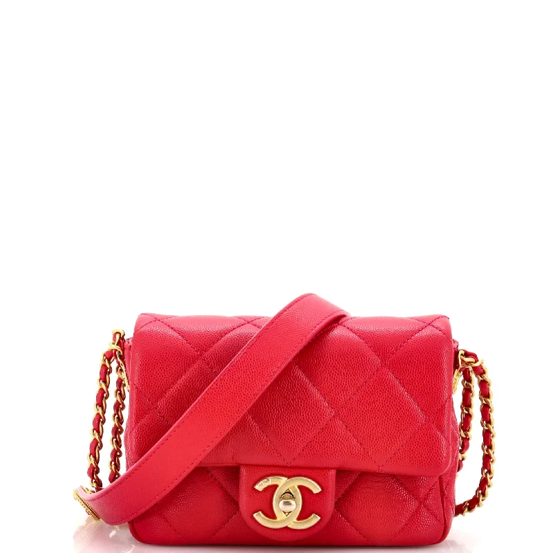 Customizable monogram bagsCustomizable monogram bagsTwist Your Buttons Flap Bag Quilted Caviar Mini