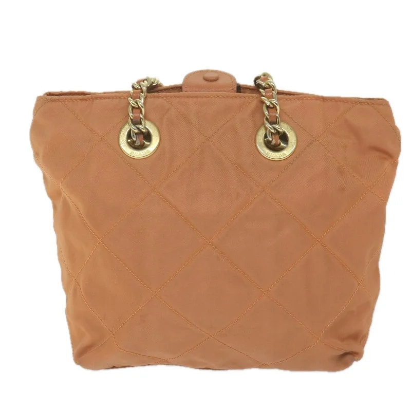 Luxury bags with exotic skinsPRADA Quilted Chain Shoulder Bag Nylon Orange  bs11692