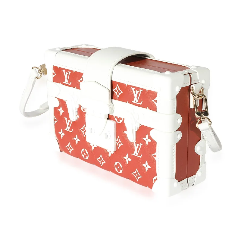 Trendy transparent PVC bagsLouis Vuitton Terracotta & White Monogram Embossed Lambskin Petite Malle