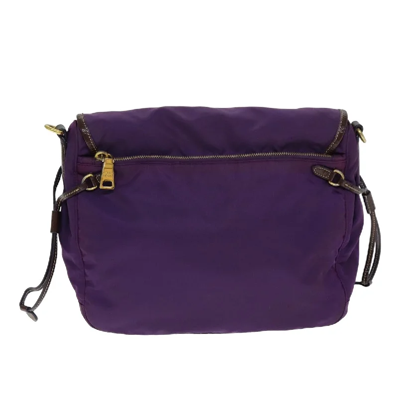 Elegant clutch bags for weddingsPRADA Nylon Shoulder Bag Purple  80101