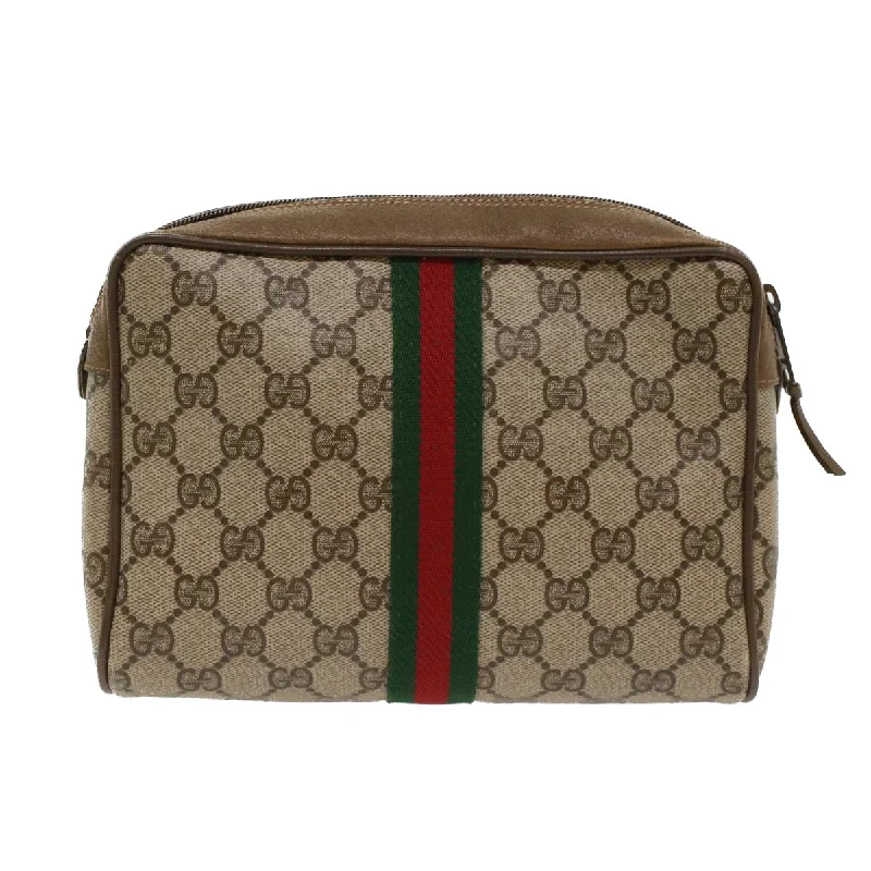 Vintage-inspired handbagsGUCCI GG Canvas Web Sherry Line Clutch Bag Beige Red Green 39.01.012  yk7950