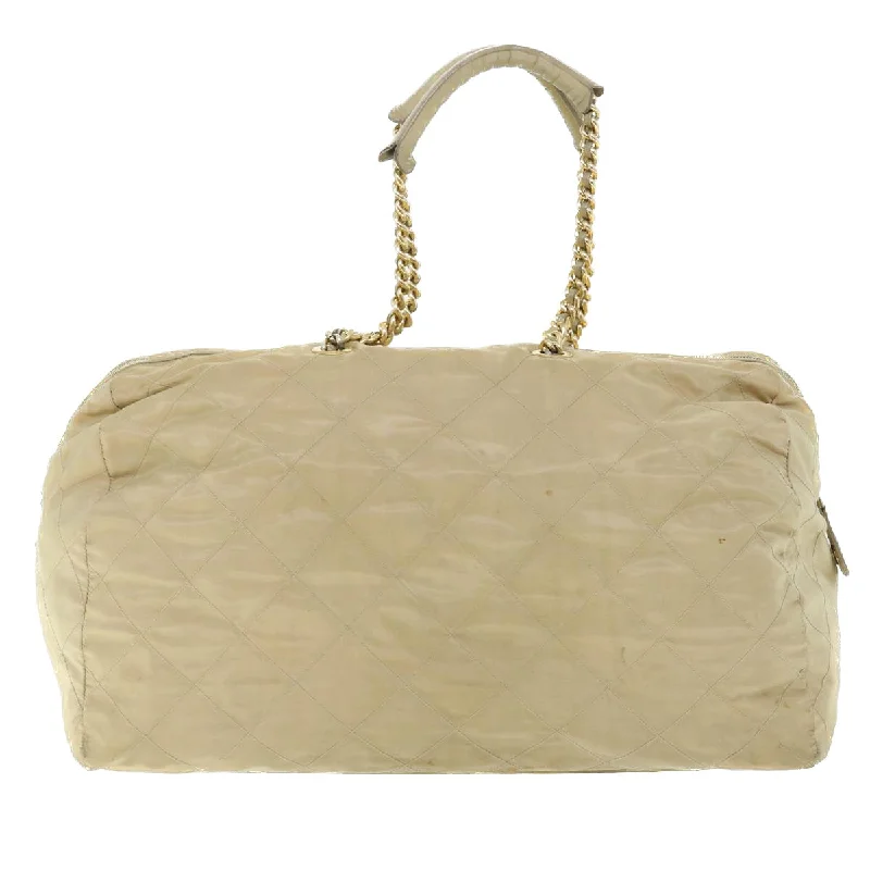 High-end designer bags for menPRADA Quilted Chain Boston Bag Nylon Cream Beige  bs7668