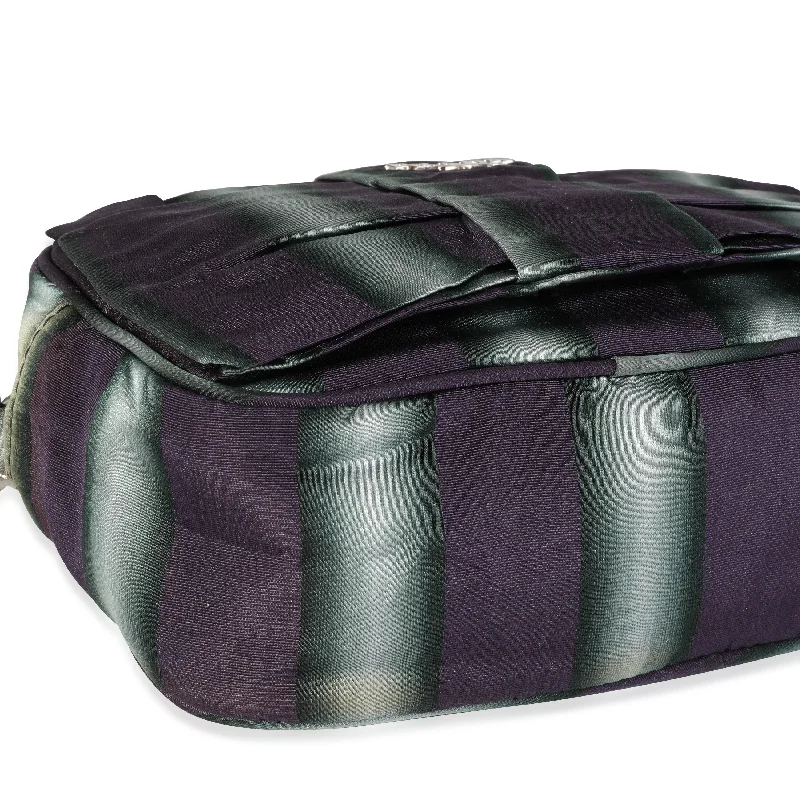 Large capacity travel bagsPRADA Purple and Grey Striped Nylon Camera Bag