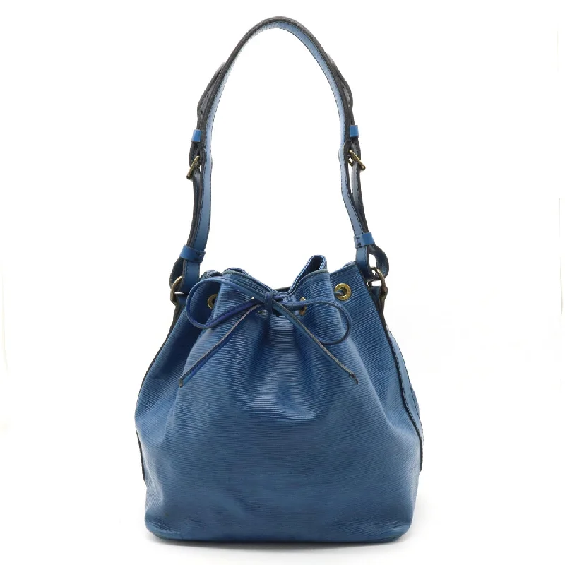 Designer bags with detachable strapsLouis Vuitton Petite Noe Epi Toledo Blue M44105