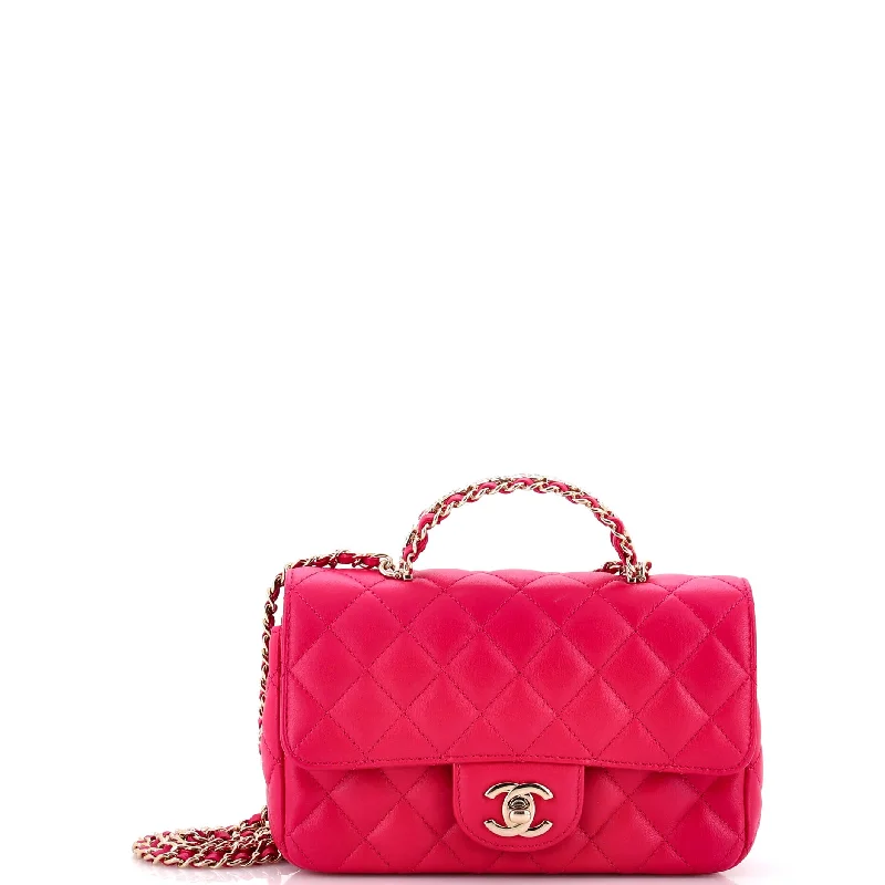 Best-selling designer bags 2025Best-selling designer bags 2025Crystal Chain Flap Top Handle Bag Quilted Lambskin Small