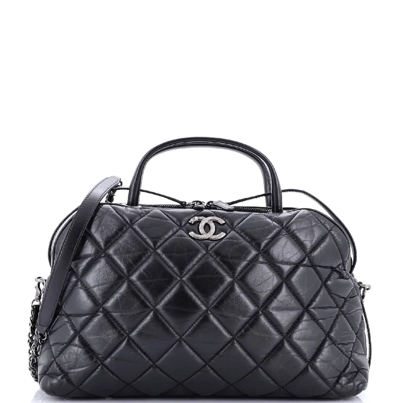 Luxury bags with chain strapsLuxury bags with chain strapsCC Top Handle Bowler Bag Quilted Aged Calfskin Small