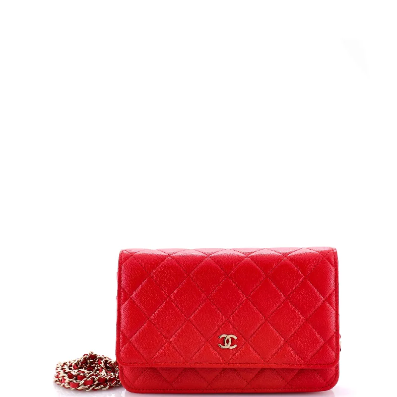 Designer bags with detachable strapsDesigner bags with detachable strapsWallet on Chain Quilted Iridescent Caviar