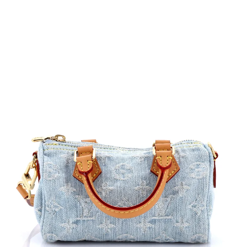 Vintage-inspired handbagsVintage-inspired handbagsSpeedy Bandouliere NM Bag Monogram Denim Sky Nano