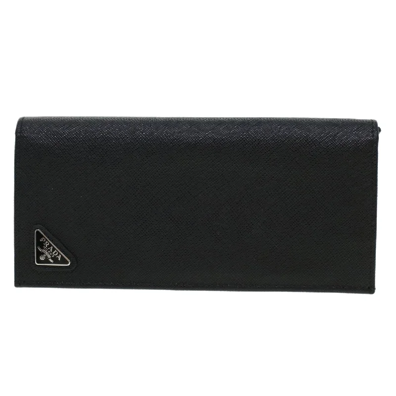 Luxury bags with exotic skinsPRADA Long Wallet Safiano leather Black  am4313