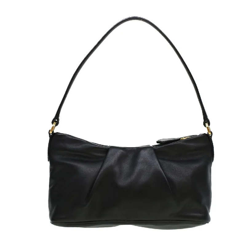 Affordable designer bag dupesPRADA Ribbon Hand Bag Leather Black  43122A