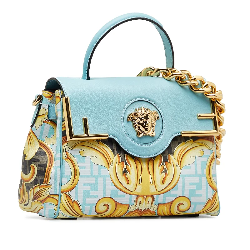 Trendy bucket bags for summerFendi x Versace Fendace La Medusa Satchel (SHG-beO89n)