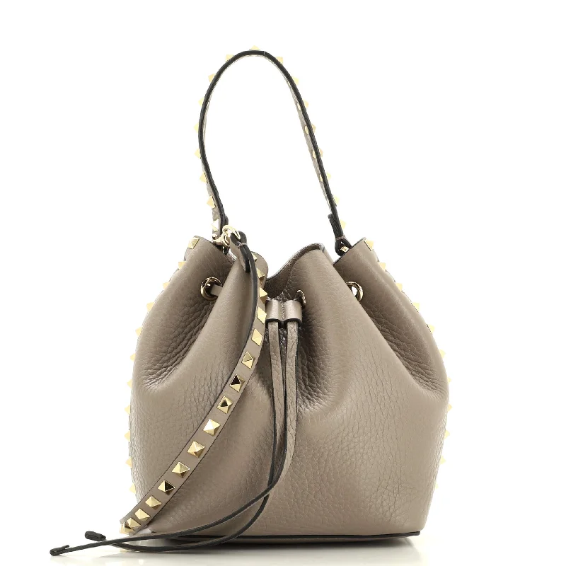 Luxury brand bags on saleConvertible Rockstud Drawstring Bucket Bag Leather Small