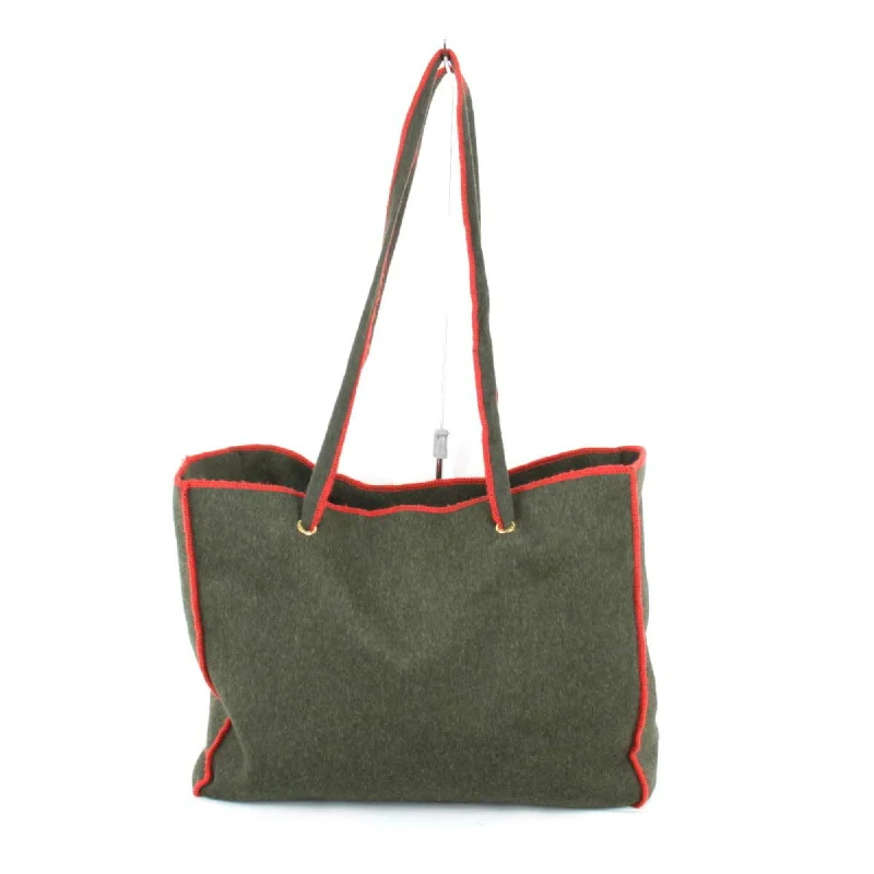 Durable leather bags for daily useFENDI Tote Bag Felt Khaki Ladies