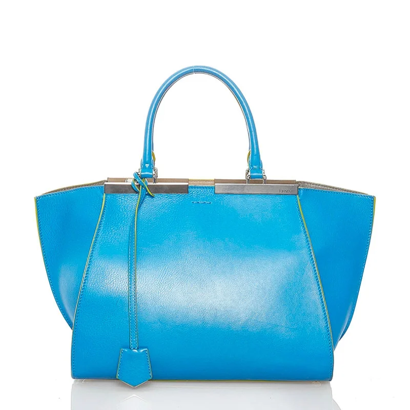 Eco-friendly tote bags for shoppingFendi Troisour handbag shoulder bag 8BH279 blue leather ladies FENDI