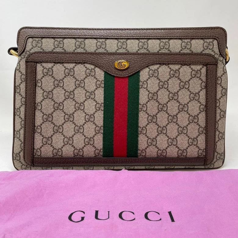 Trendy transparent PVC bagsGucci GG Supreme Monogram Canvas Stripe Shoulder Bag Medium